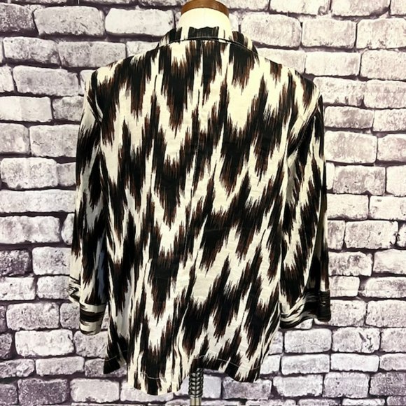 Chico's Button Down 3/4 Sleeve Linen Blouse Size XL - Picture 6 of 9